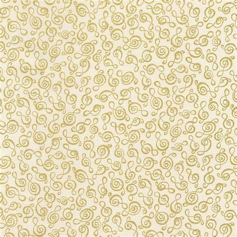 Timeless Treasures Quilt Fabric Metallic Instrumental Clef Cream 